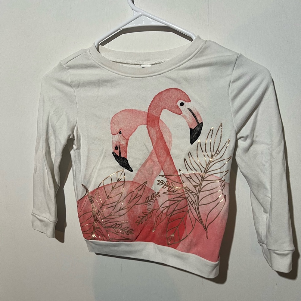Old Navy Flamingo sweatshirt - White and Pink